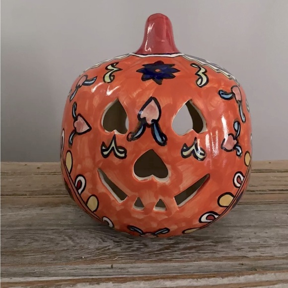 Martha Stewart Large Ceramic Pumpkin Fall Decor Multi-Color NEW Jack-O-Lantern - Picture 1 of 2